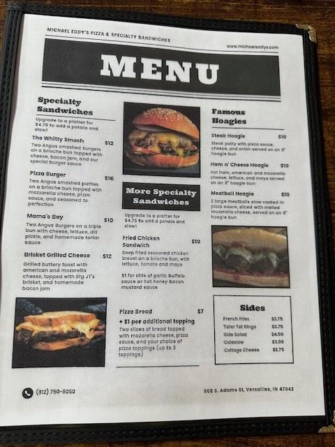 Michael Eddy's Pizza and Specialty Sandwiches Menu image 3
